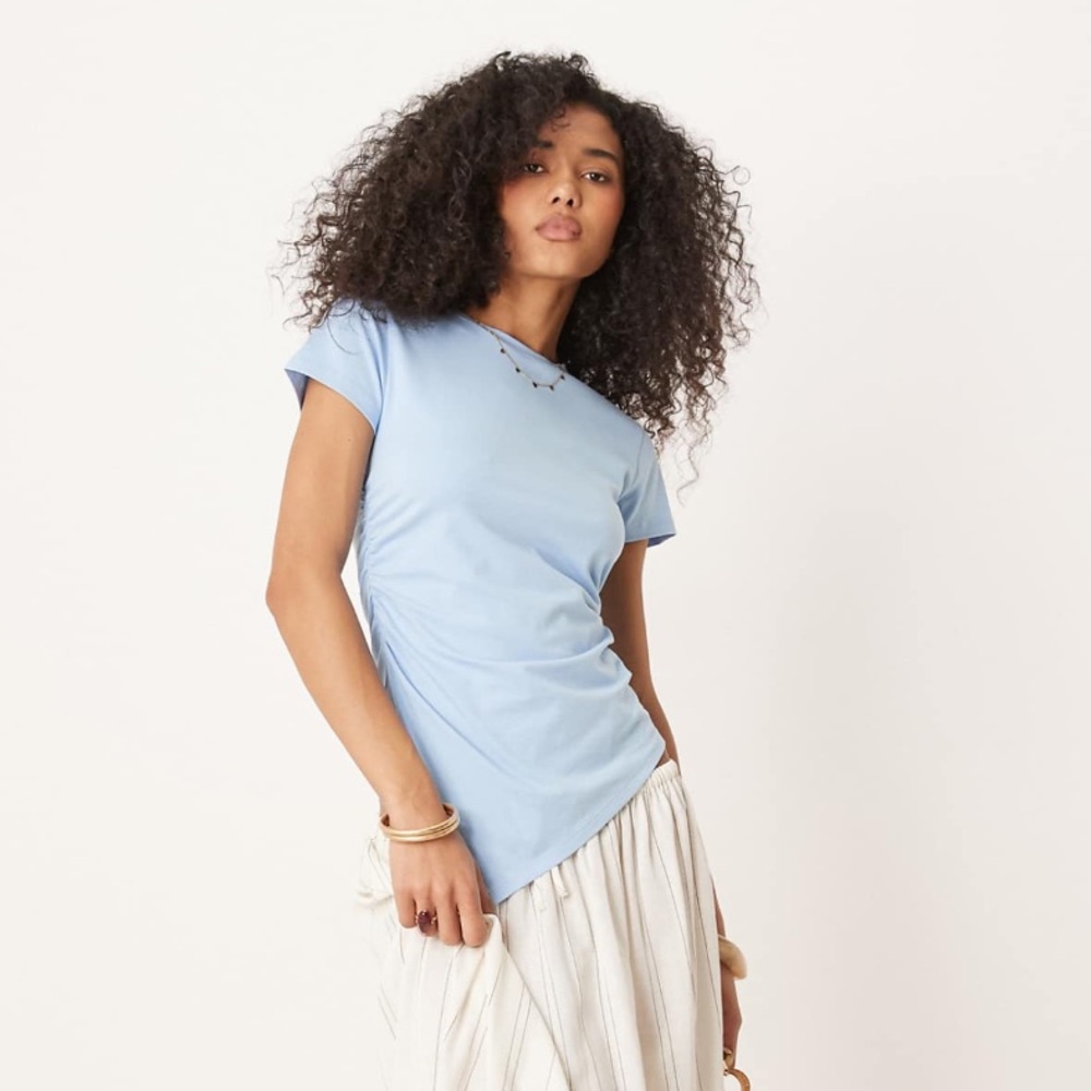 Asos asymmetric ruched top